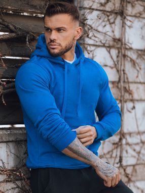 Dstreet blue men's hoodie made of