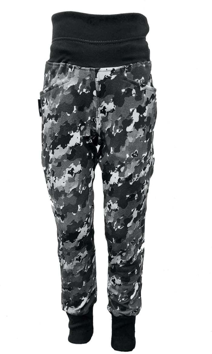 Boys' sweatpants MIK - grey camouflage
