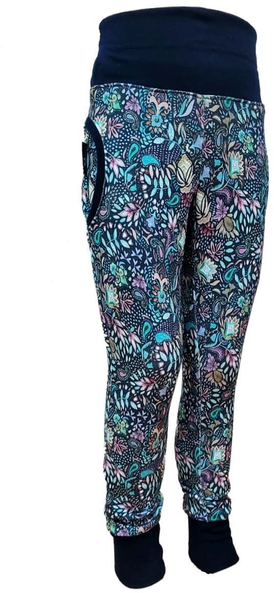 Girls' sweatpants MIA - tm. blue - flowers