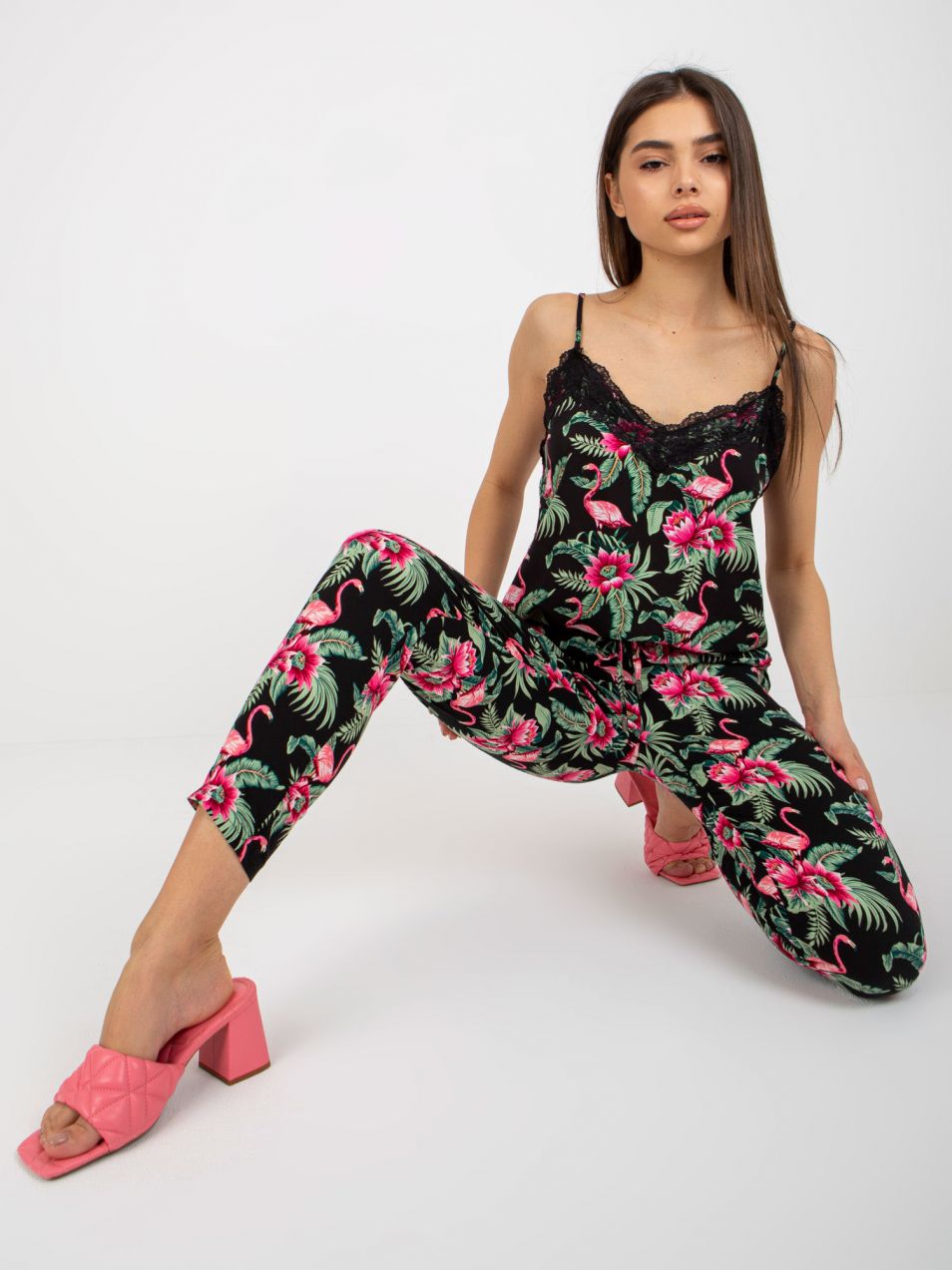 Printed fabric trousers with SUBLEVEL bindings