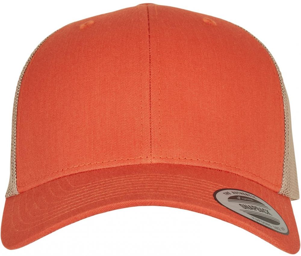 Retro Trucker Cap - Orange/Khaki