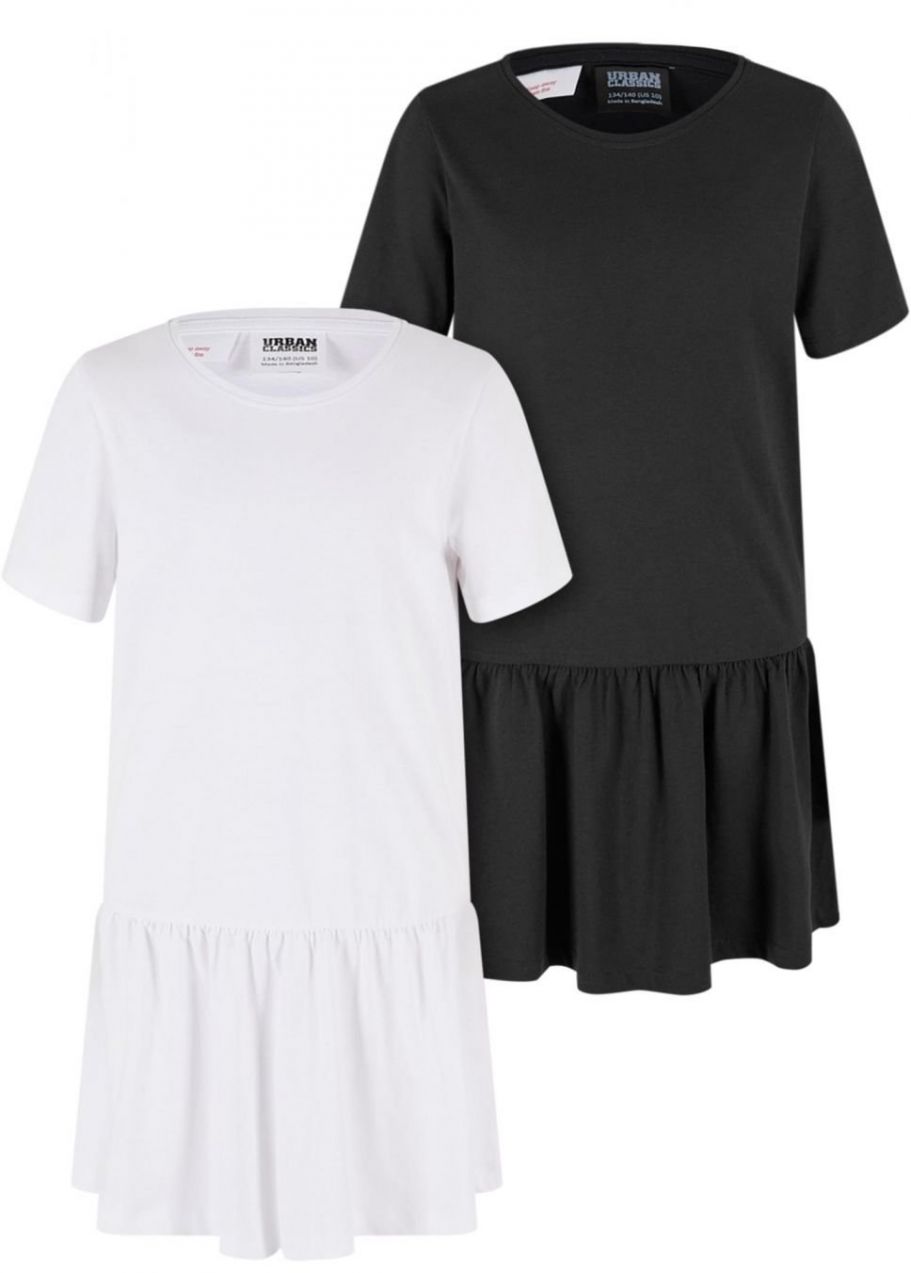 Valance Tee Dress for Girls - 2 Pack White+Black