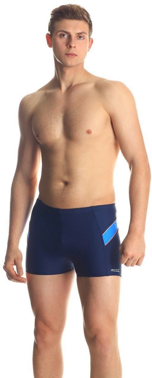 AQUA SPEED Man's Swimming Shorts William Navy Blue Pattern 432