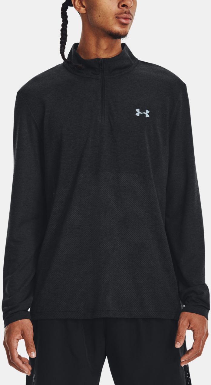 Čierne športové tričko Under Armour UA SEAMLESS STRIDE 1/4 ZIP
