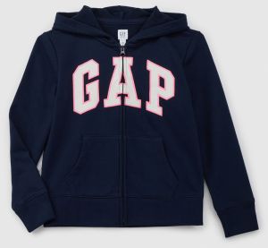 Čierna dievčenská mikina na zips s kapucňou GAP