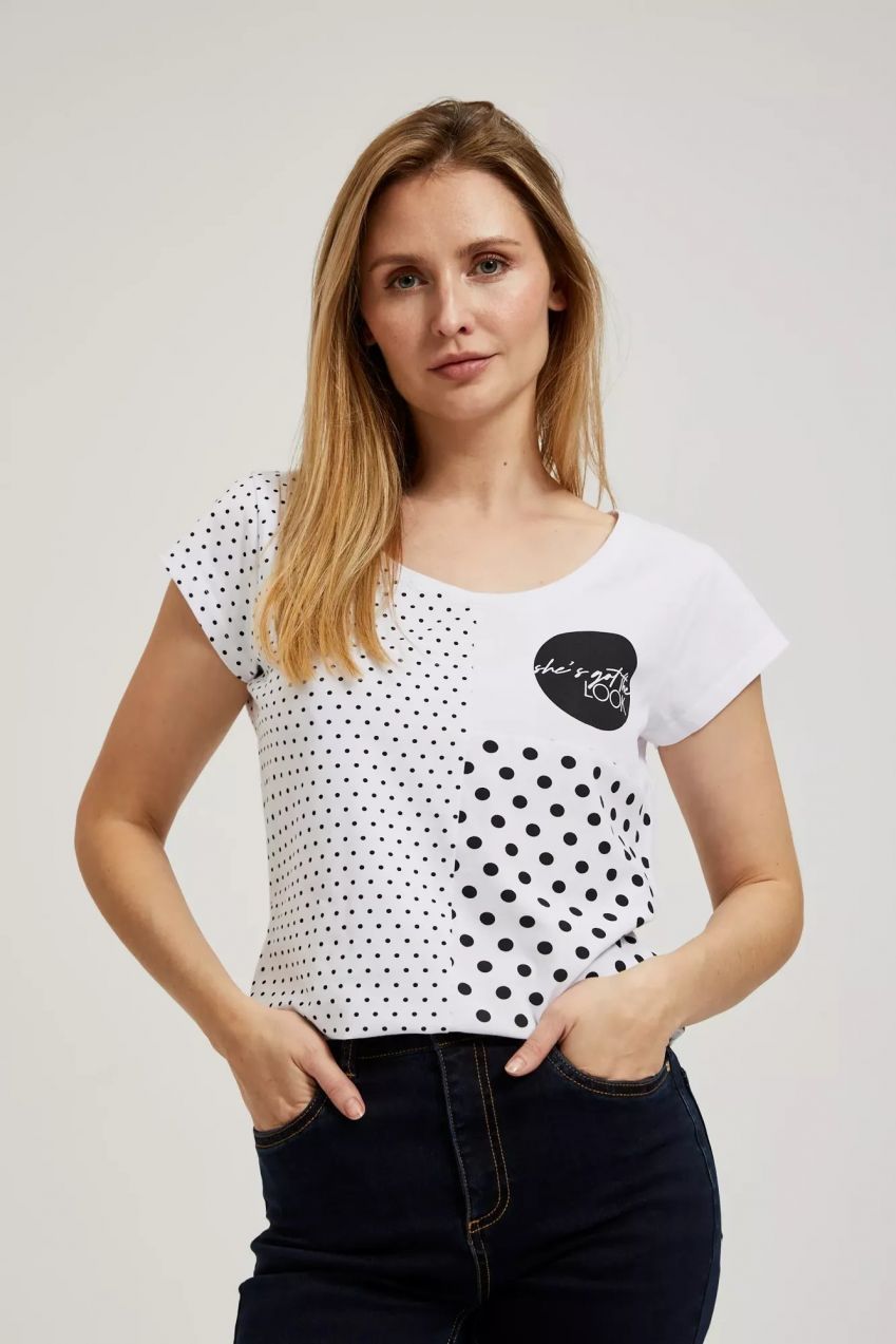 Women's T-shirt with polka dots MOODO