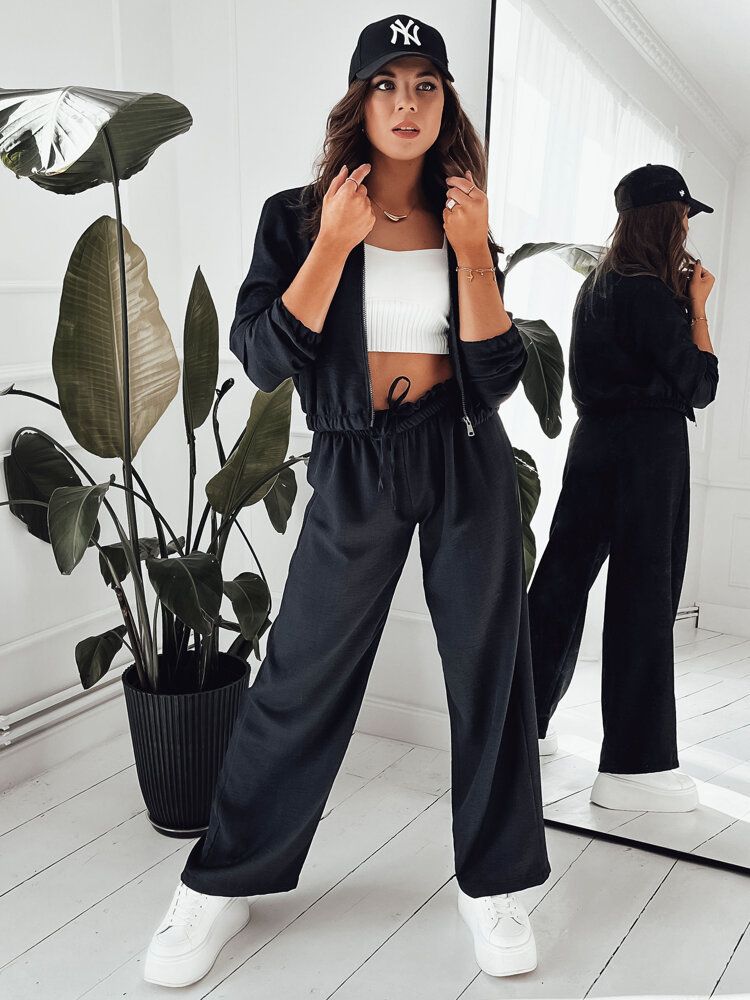 Women's wide trousers MADDIE black Dstreet