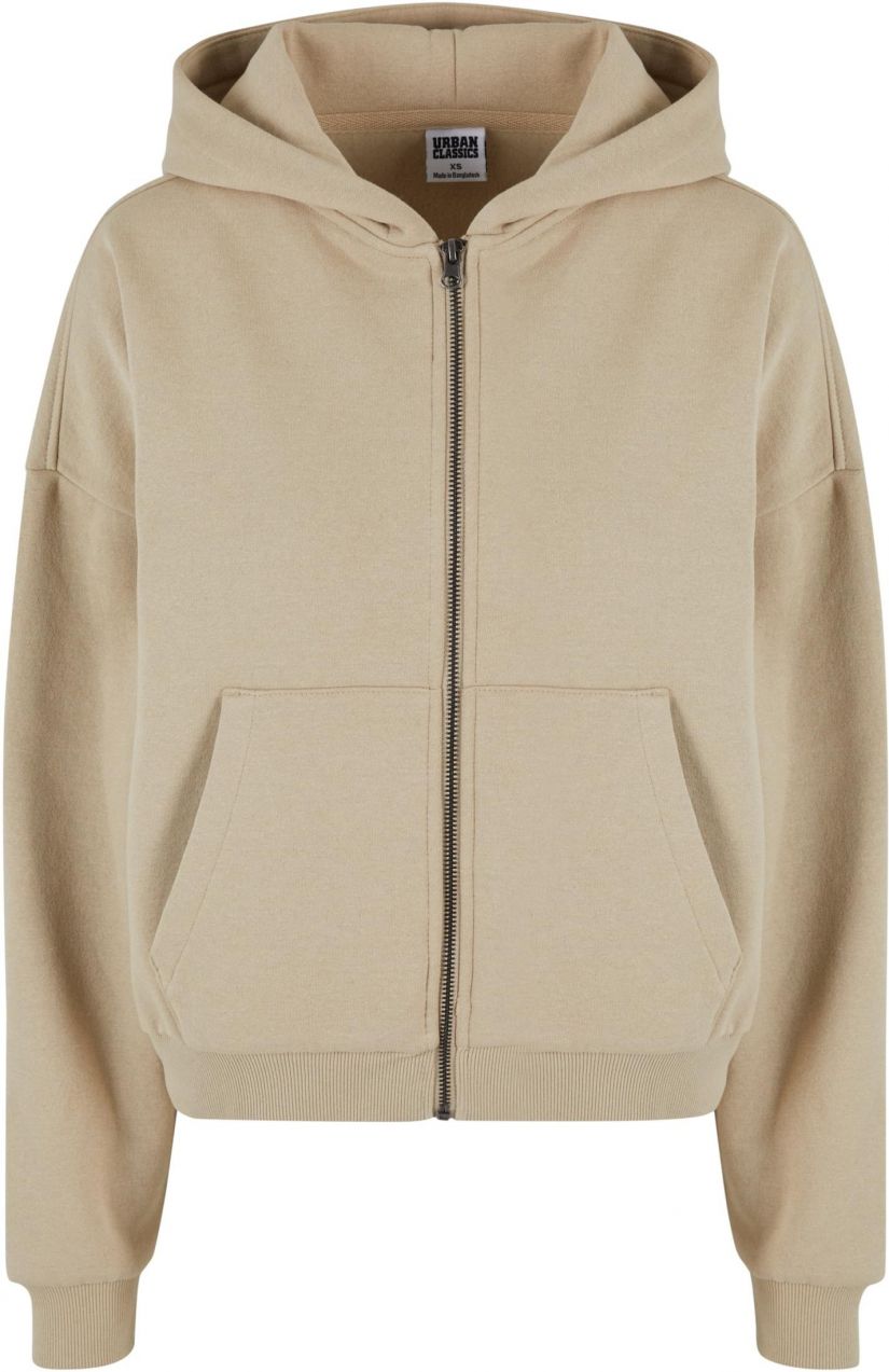 Women's Boxy Zip Hoody - Beige