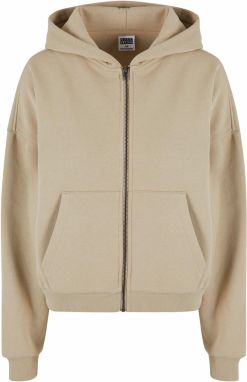 Women's Boxy Zip Hoody - Beige