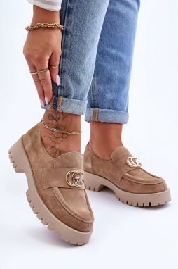 Women's Suede Shoes with Rosefalls Beige