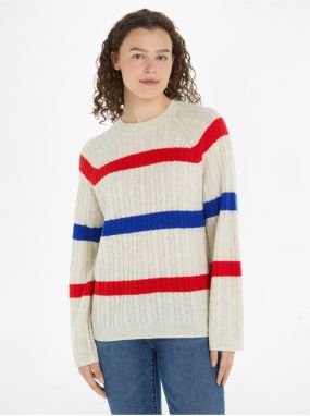 Béžový dámsky vlnený sveter Tommy Hilfiger