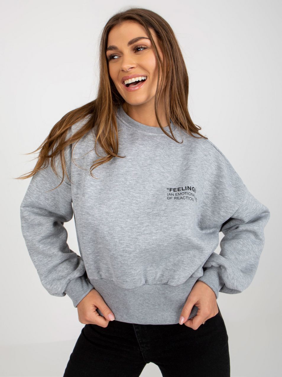 Grey hoodie with inscription