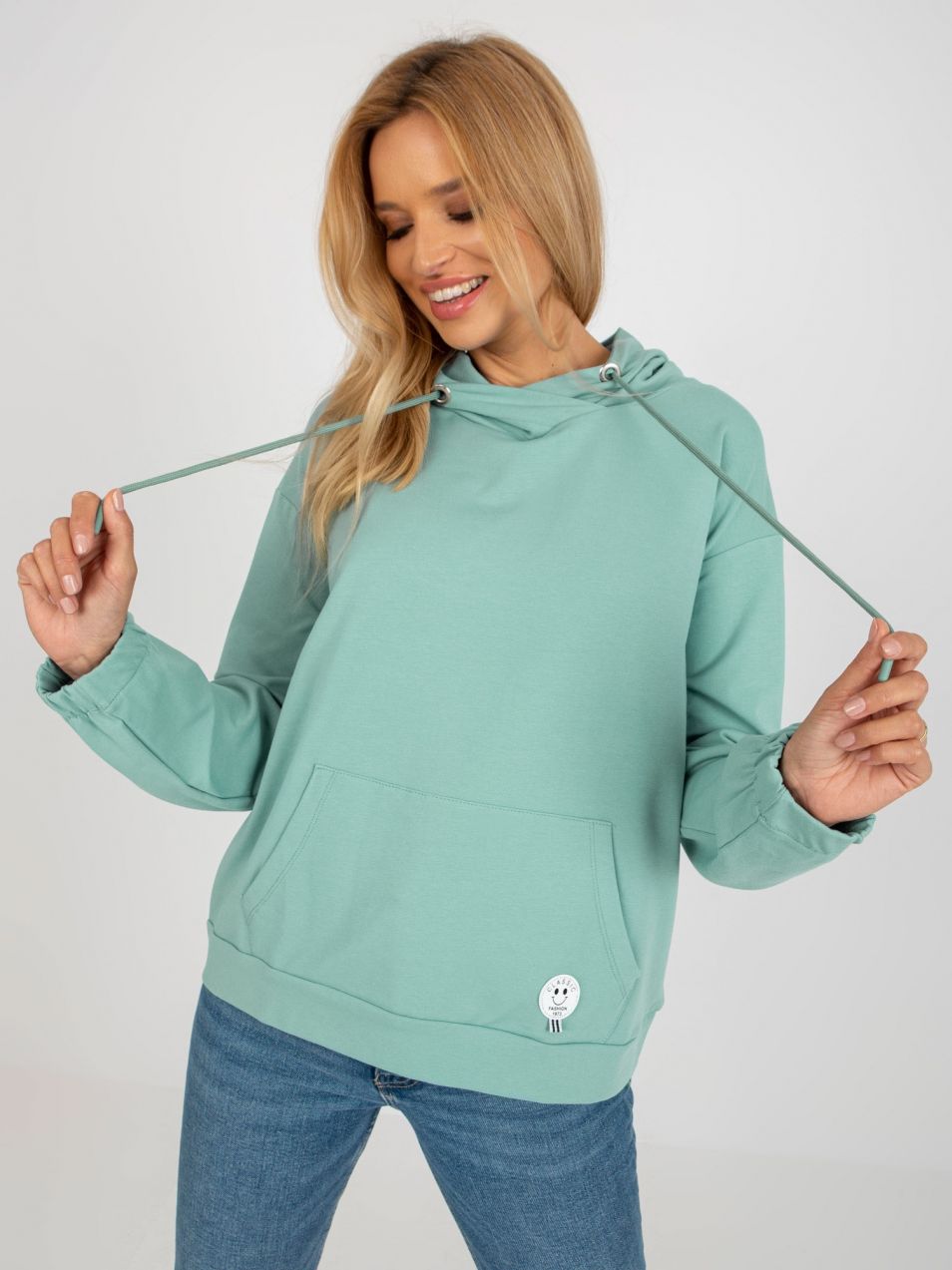 Pistachio Women's Patch Kangaroo Sweatshirt