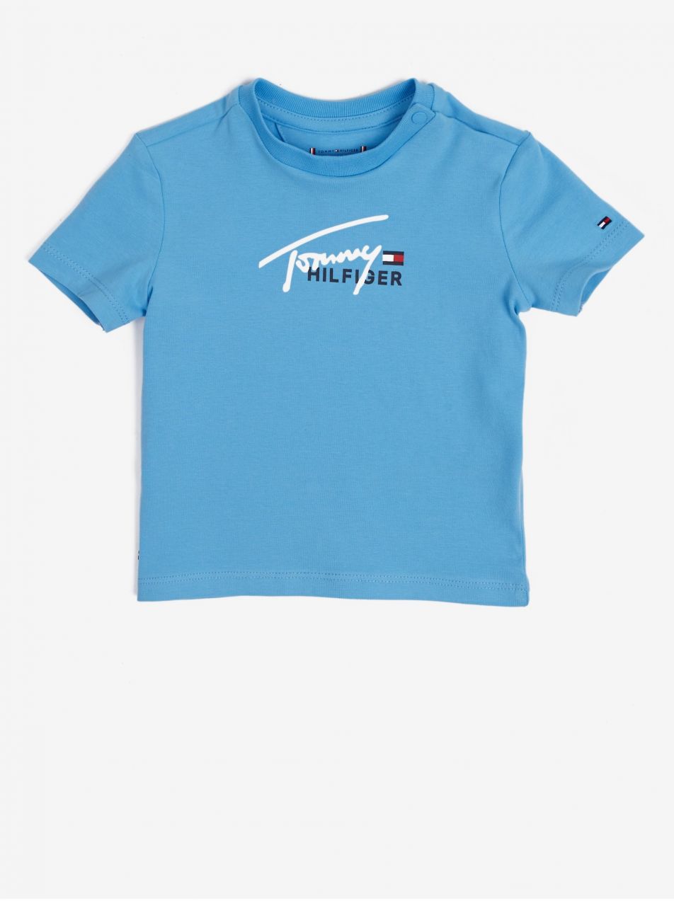 Modré chlapčenské tričko Tommy Hilfiger