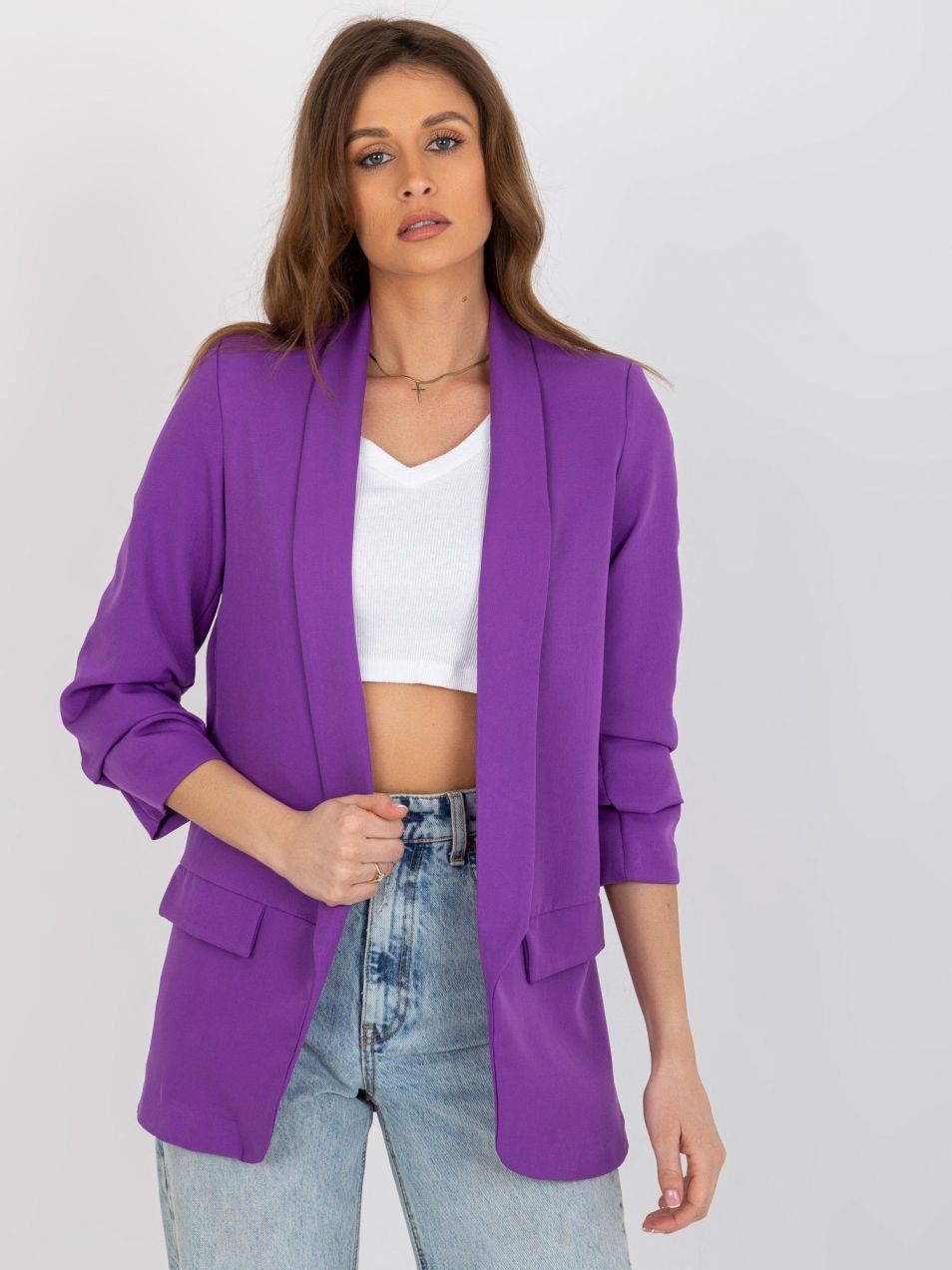 Women's purple jacket with ruffles by Adele