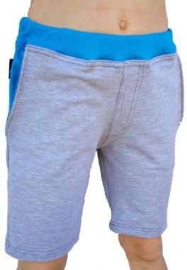 Boys' shorts - gray melange-dark turquoise