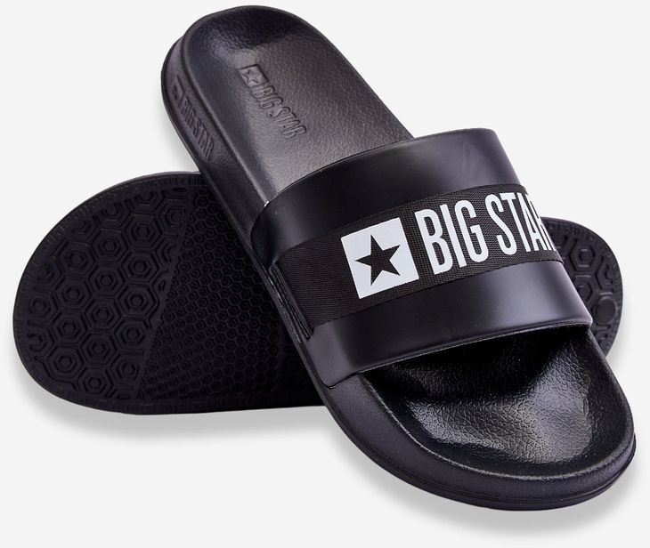 Men's Classic Big Star Slippers Black