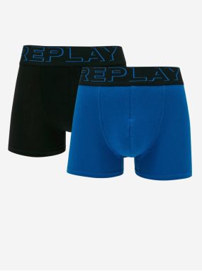 Sada dvoch pánskych boxeriek v čiernej a modrej farbe Replay