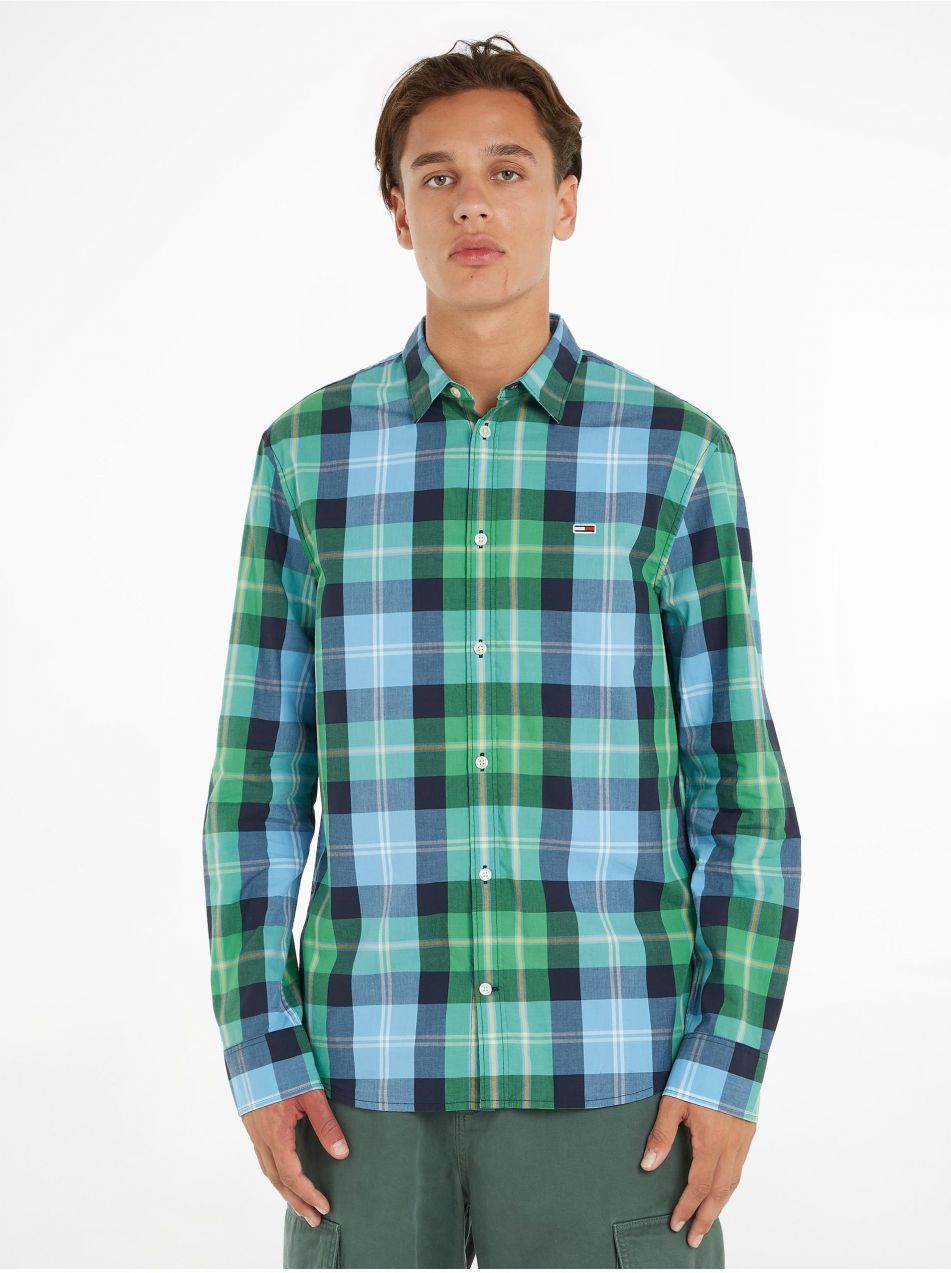 Kockované pre mužov Tommy Jeans - zelená, modrá
