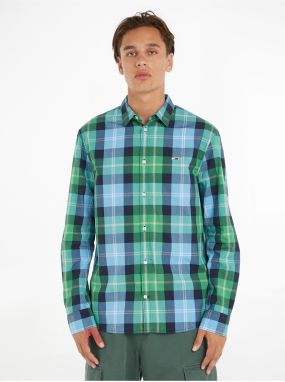 Kockované pre mužov Tommy Jeans - zelená, modrá