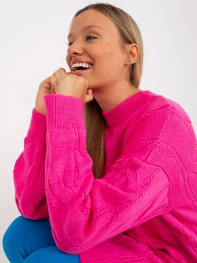Fluo pink minidress knitted with braids RUE PARIS