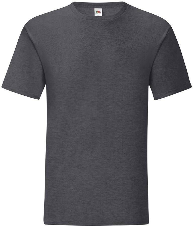 Grey Iconic Combed Cotton T-shirt Fruit of the Loom