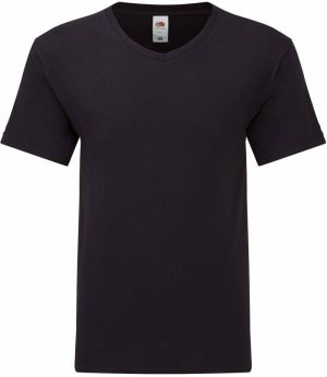 Čierne pánske tričko s výstrihom do V Fruit of the Loom Iconic