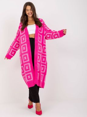 Fluo pink patterned cardigan without closure RUE PARIS