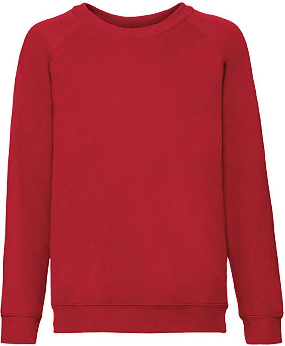 Červená detská mikina Raglan Sweat Fruit of the Loom