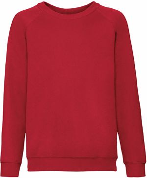 Červená detská mikina Raglan Sweat Fruit of the Loom
