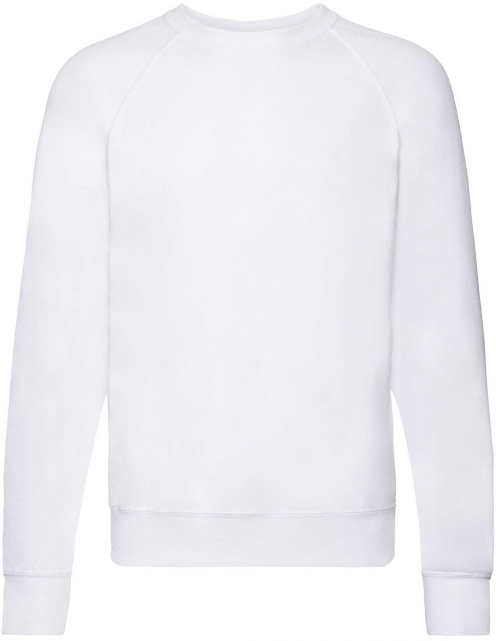 Pánska biela mikina Lightweight Raglan Sweat Fruit of the Loom
