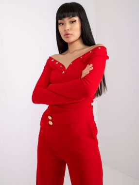 Tracy RUE PARIS Red Striped Blouse