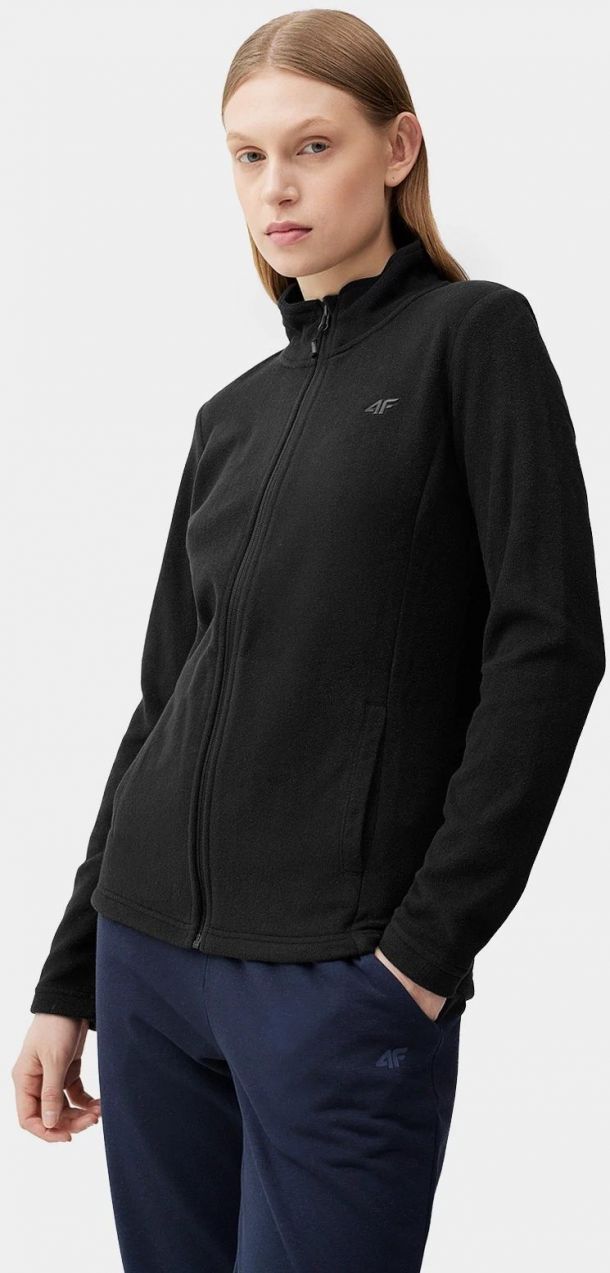 4f Black Fleece Stand-Up Collar Casual Women's