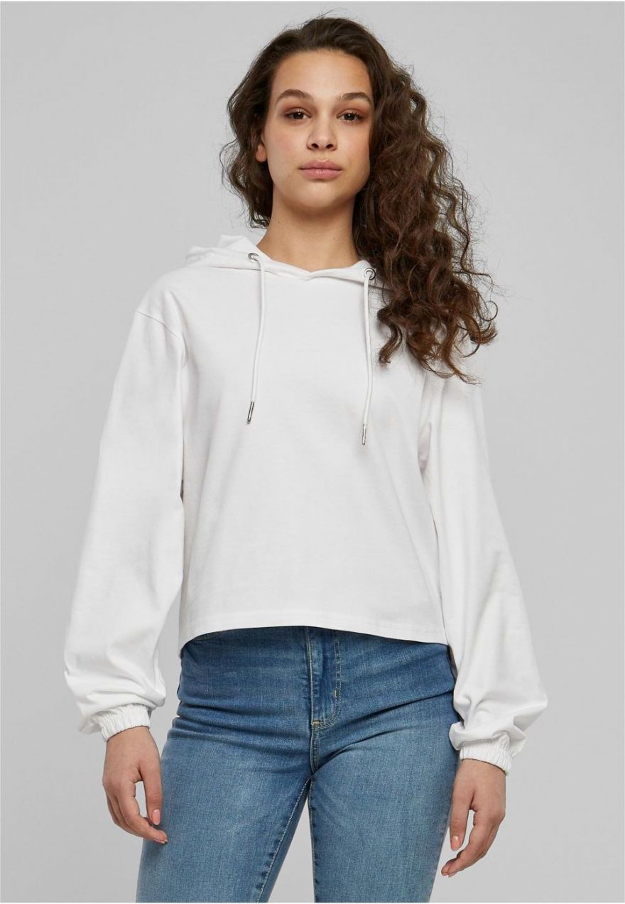 Women's Heavy Short Hoody - White