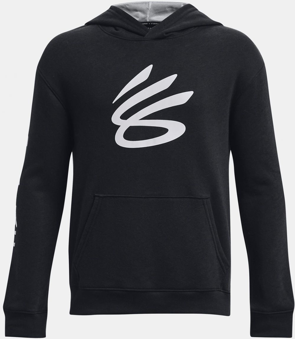 Čierna mikina s kapucňou Under Armour Curry Boys Splash Hoodie