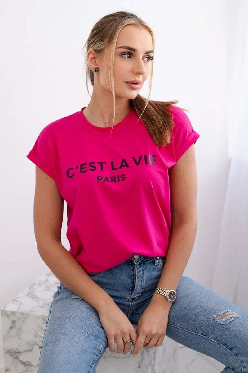 Cotton blouse C'est La Vie Paris fuchsia