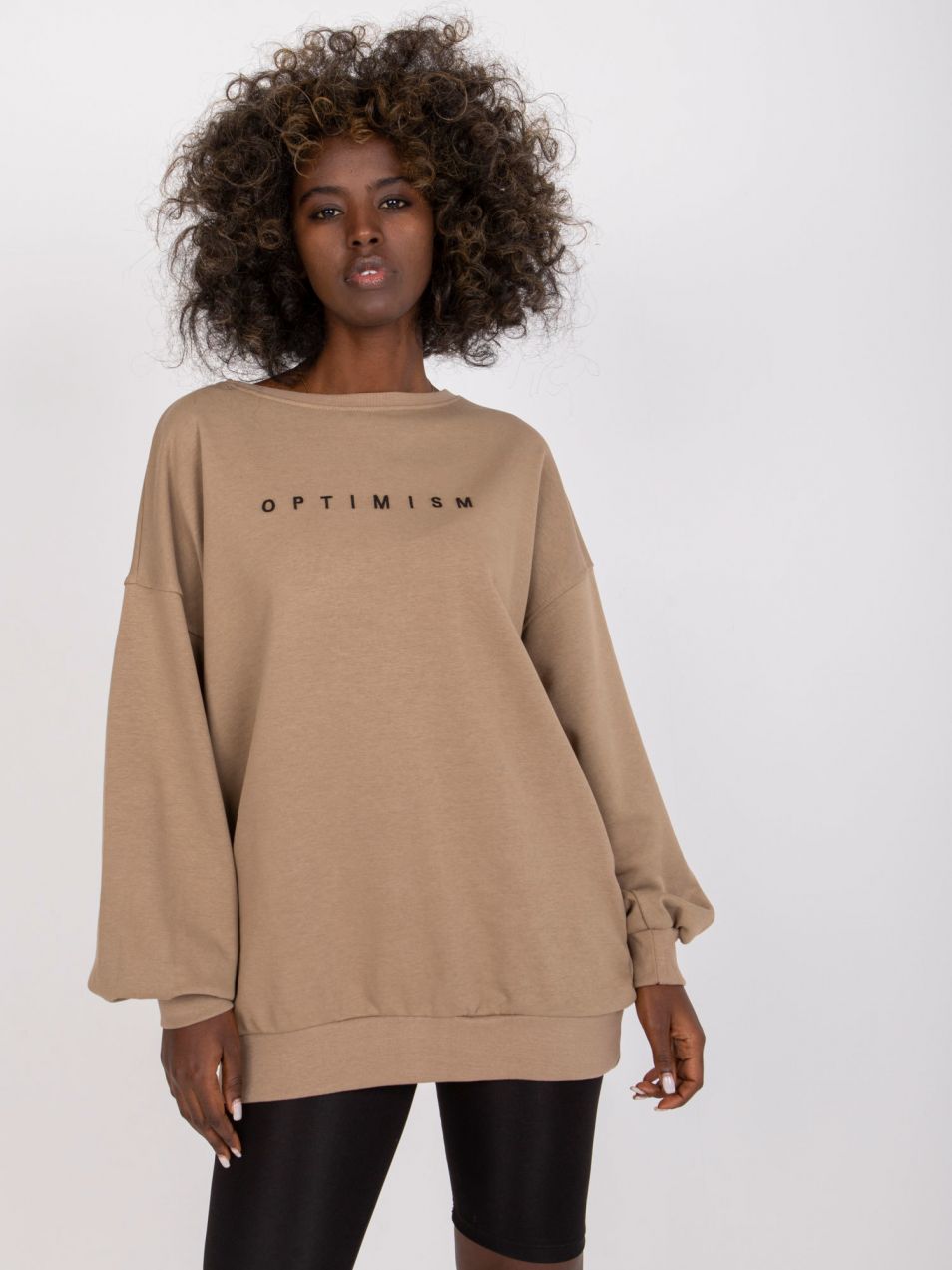 Dark Beige Women's Hoodless Miley Cotton Hoodie