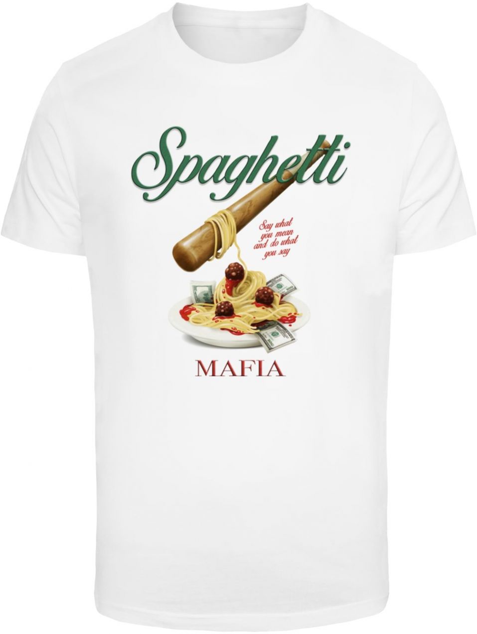 Men's T-shirt Spaghetti Mafia - white