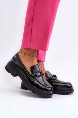 Women's patent leather loafers Black Imbleria