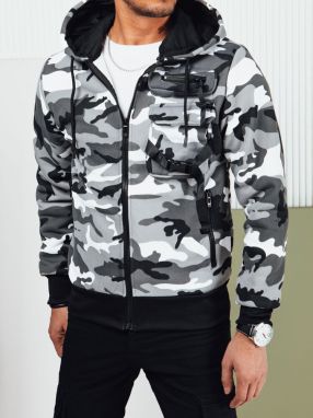 Men's camouflage sweatshirt with zipper, white, Dstreet