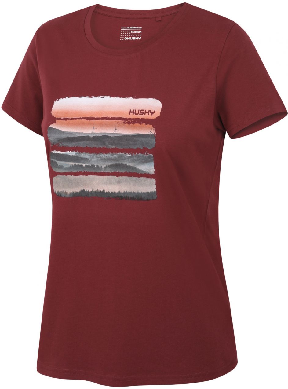 Women's cotton T-shirt HUSKY Tee Vane L burgundy