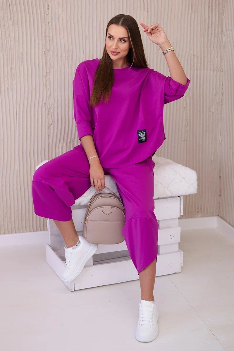 Set of new punto sweatshirt pants in dark purple color