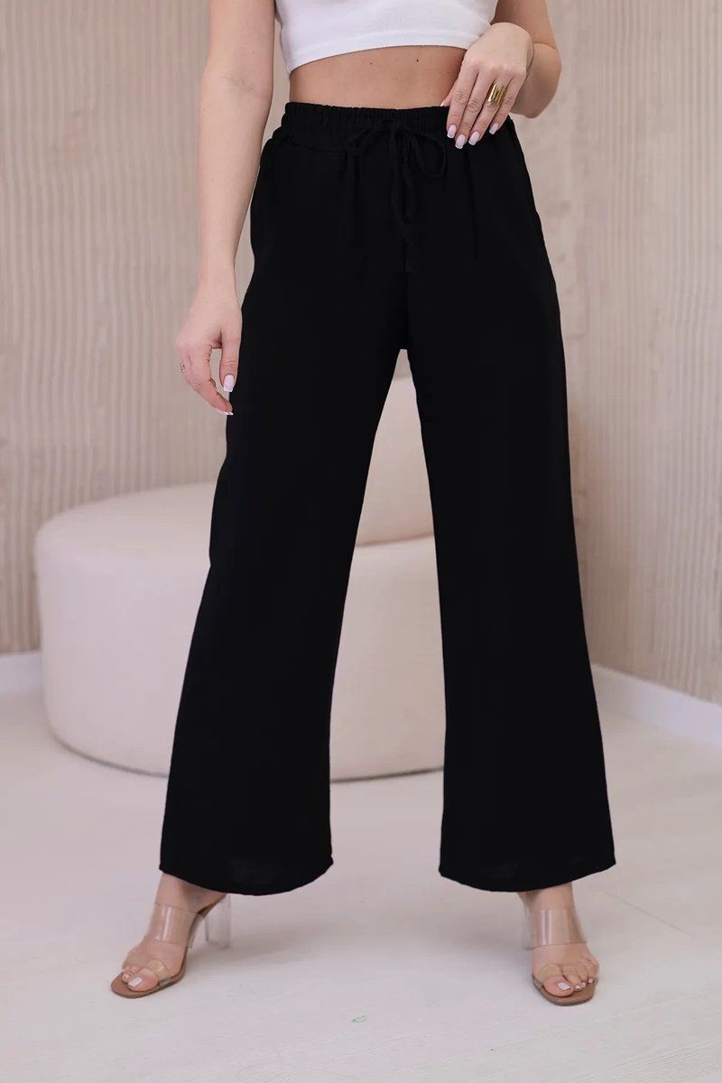 Viscose wide trousers black
