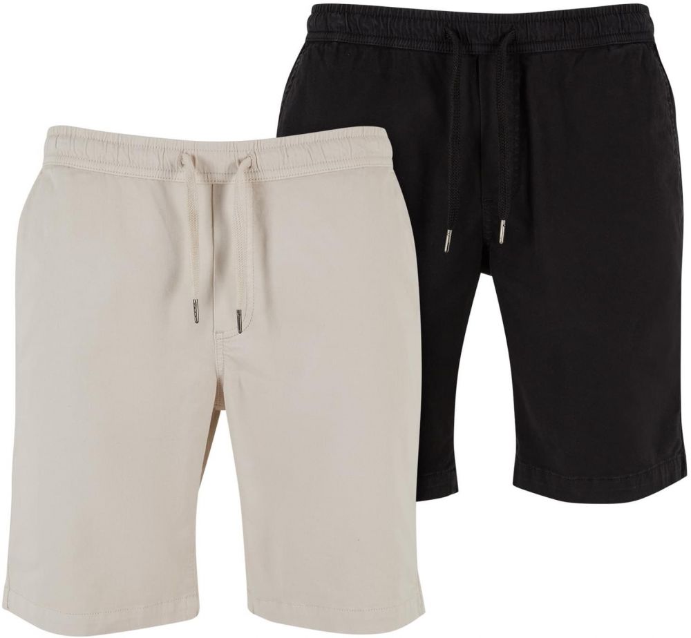 Men's Stretch Twill 2-Pack Shorts - Beige+Black