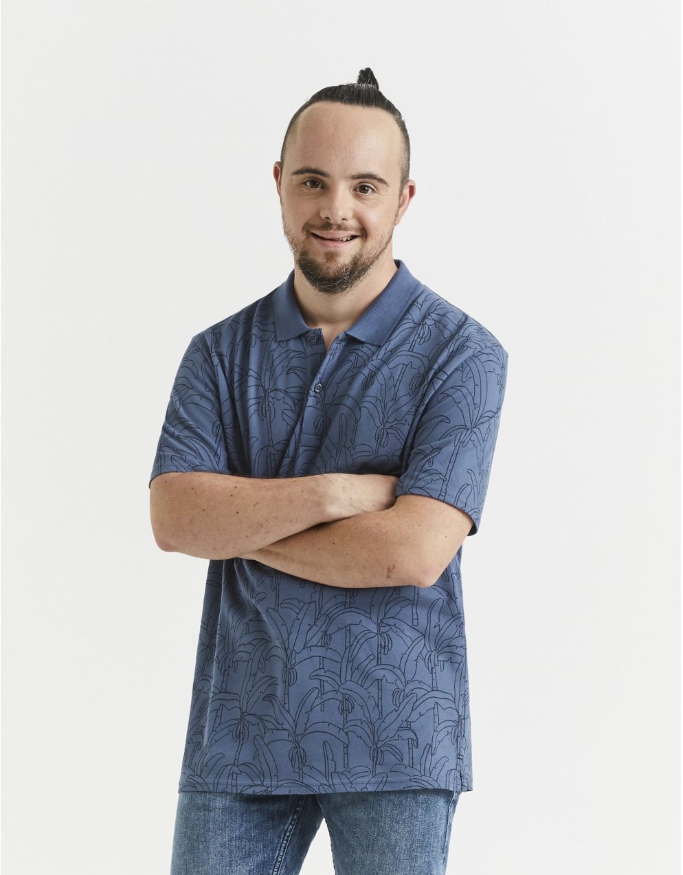 Modrá pánska vzorovaná polokošeľa Celio
