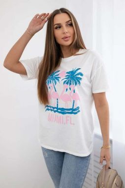 Rubbed cotton blouse Miami white