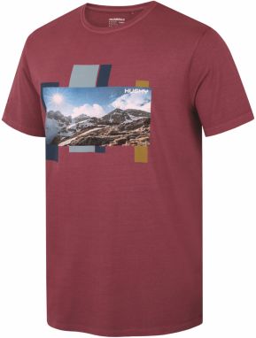 Men's cotton T-shirt HUSKY Tee Skyline M burgundy