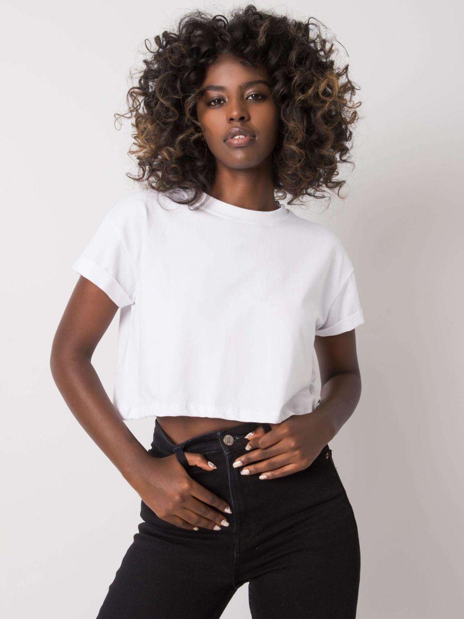 White cotton short T-shirt