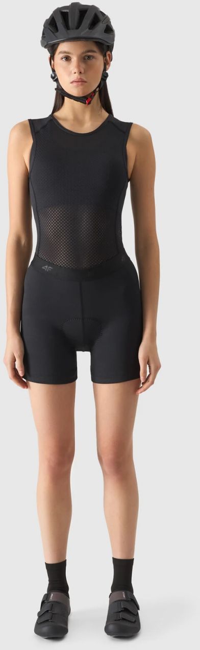 Women's cycling shorts with 4F gel liner - black
