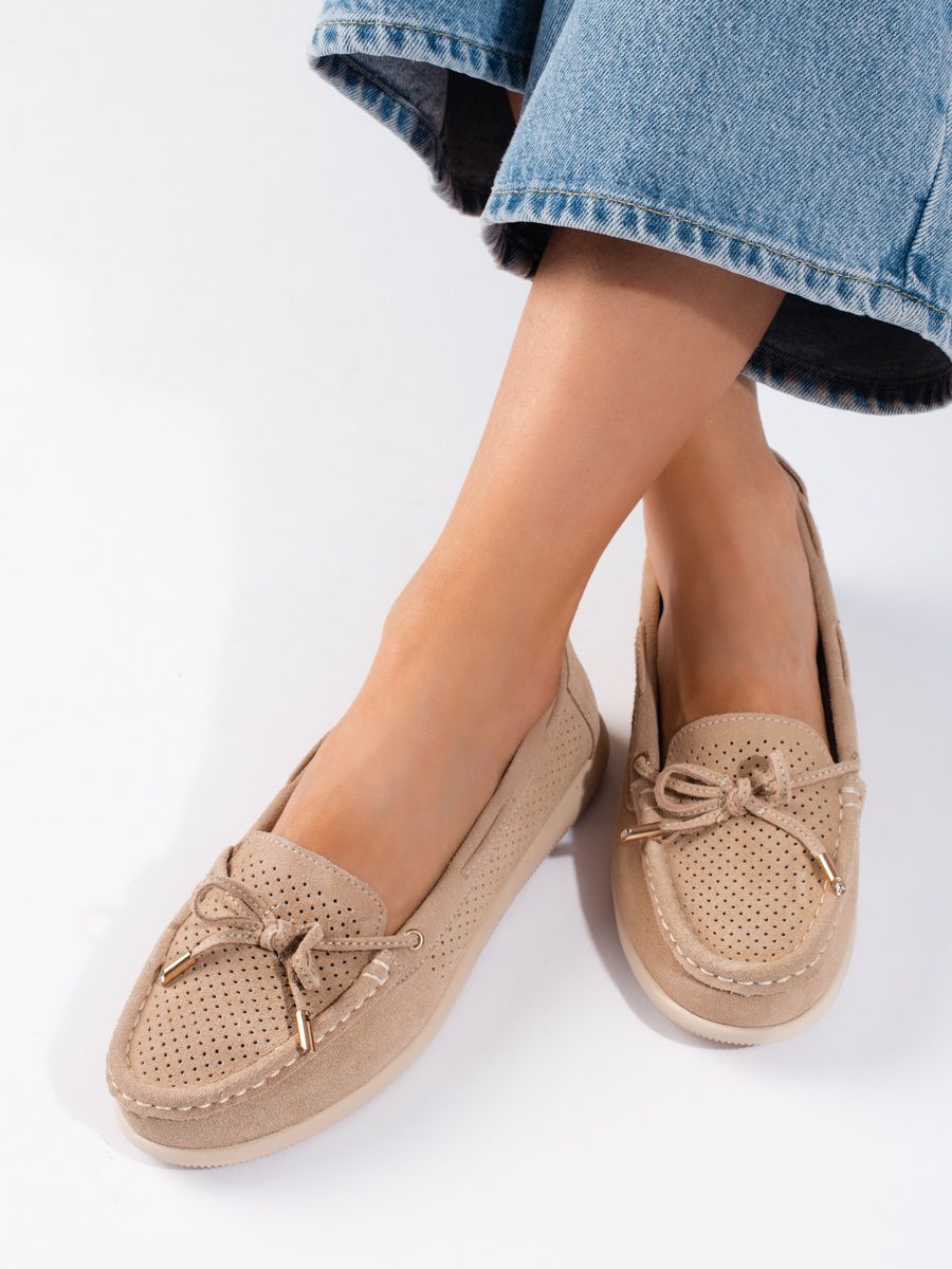 GOODIN Women's beige loafers